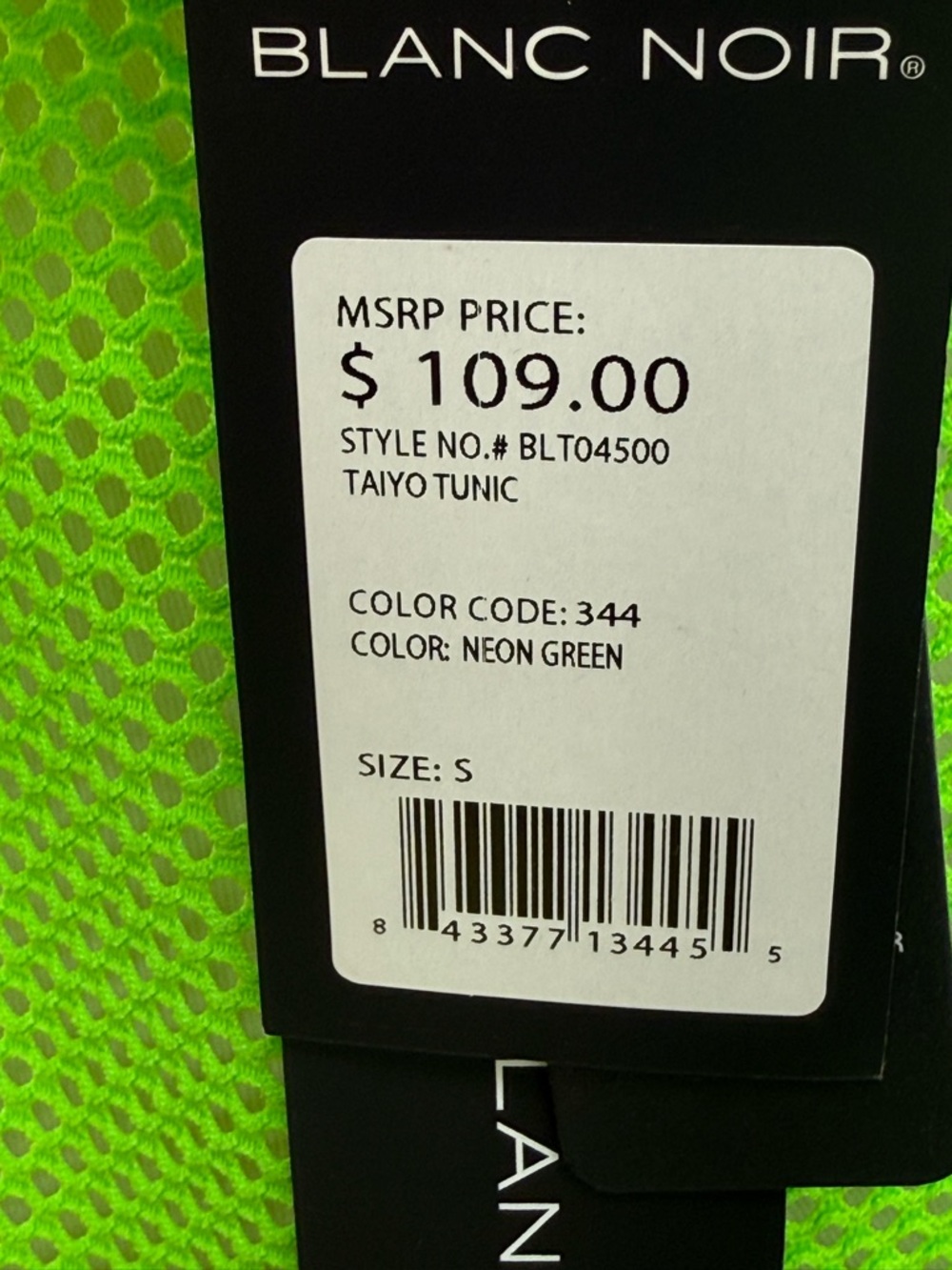 Blanc Noir Taiyo Tunic Dress Neon Green Mesh Sleeveless High Slit Swim Cover-Up - Picture 8 of 9